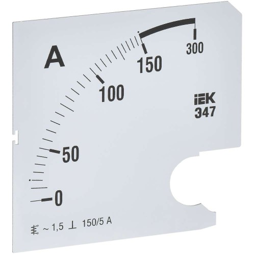 Шкала сменная для амперметра Э47 150/5А класс точности 1,5 96х96мм IEK IPA20D-SC-0150, купить в Минске по самой низкой цене