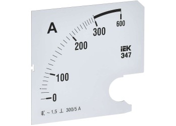 Шкала сменная для амперметра Э47 300/5А класс точности 1,5 96х96мм IEK IPA20D-SC-0300