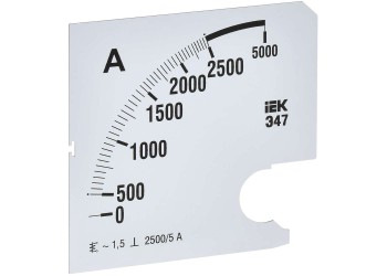 Шкала сменная для амперметра Э47 2500/5А класс точности 1,5 96х96мм IEK IPA20D-SC-2500