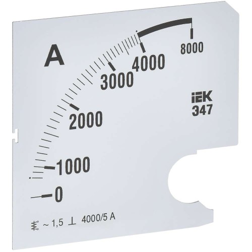 Шкала сменная для амперметра Э47 4000/5А класс точности 1,5 96х96мм IEK IPA20D-SC-4000, купить в Минске по самой низкой цене