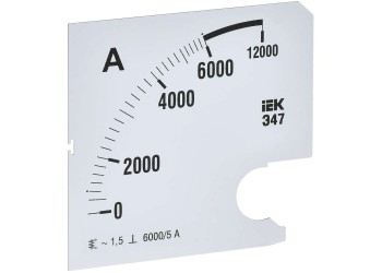 Шкала сменная для амперметра Э47 6000/5А класс точности 1,5 96х96мм IEK IPA20D-SC-6000