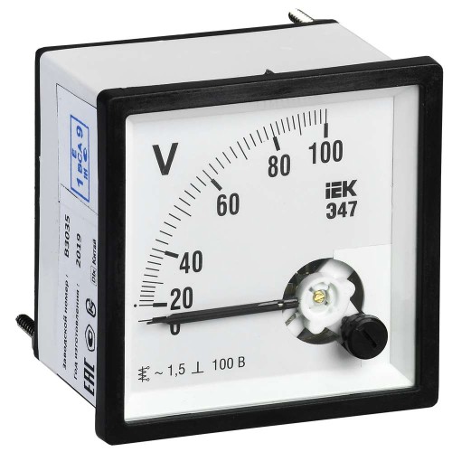 Вольтметр аналоговый Э47 100В класс точности 1,5 96х96мм IEK IPV20-6-0100-E, купить в Минске по самой низкой цене