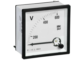 Вольтметр аналоговый Э47 600В класс точности 1,5 96х96мм IEK IPV20-6-0600-E