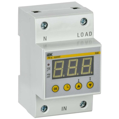 Реле напряжения РН-д однофазное 54мм 50А IEK IVR31-1-50, купить в Минске по самой низкой цене