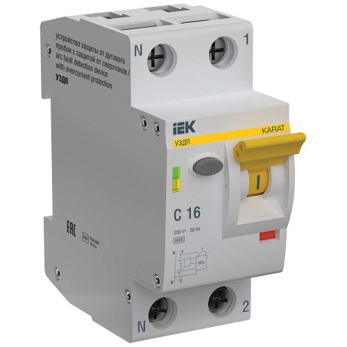 KARAT Устройство защиты от дугового пробоя c автоматическим выключателем 1P+N C 16A IEK KA-DP11-1-016-C, купить в Минске по самой низкой цене