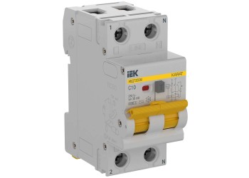 KARAT Автоматический выключатель дифференциального тока АВДТ32EM 1P+N C10 30мА тип AC IEK KA-VD14-1-010-C-030-AC