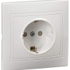 KVARTA Розетка 1-местная с заземлением с защитными шторками 16А РСш10-3-КРБ белый IEK KV-R14-16-PC-K01, купить в Минске по самой низкой цене