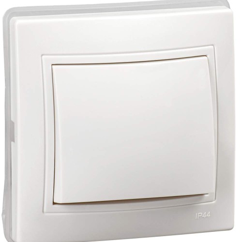 KVARTA Выключатель 1-клавишный 10А IP44 ВС10-1-0-КБ-44 белый IEK KV-V10-10-44-K01, купить в Минске по самой низкой цене
