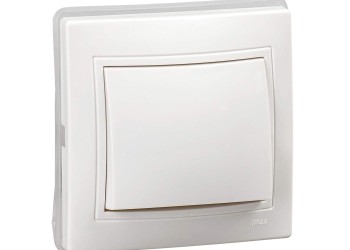 KVARTA Выключатель 1-клавишный 10А IP44 ВС10-1-0-КБ-44 белый IEK KV-V10-10-44-K01