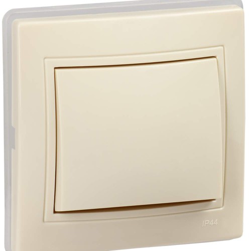KVARTA Выключатель 1-клавишный 10А IP44 ВС10-1-0-ККм-44 кремовый IEK KV-V10-10-44-K33, купить в Минске по самой низкой цене