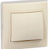 KVARTA Выключатель 2-клавишный 10А ВС10-2-0-ККм-44 кремовый IEK KV-V20-10-44-K33, купить в Минске по самой низкой цене