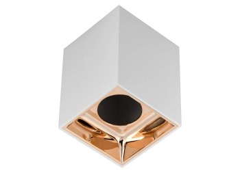 LIGHTING Светильник 4112 накладной потолочный под лампу GU10 белый/золото пластик IEK LT-UPB0-4112-GU10-1-K22