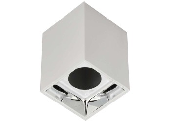 LIGHTING Светильник 4112 накладной потолочный под лампу GU10 белый/хром пластик IEK LT-UPB0-4112-GU10-1-K23