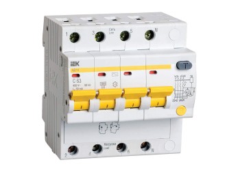 KARAT Дифференциальный автомат АД14 4P 63А 30мА тип AC IEK MAD10-4-063-C-030