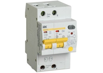 KARAT Дифференциальный автомат АД12MS 2P 63А 100мА тип A IEK MAD123-2-063-C-100