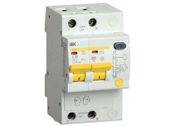 KARAT Дифференциальный автомат АД12S 2P 25А 100мА тип AC IEK MAD13-2-025-C-100