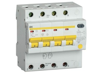 KARAT Дифференциальный автомат АД14S 4P 20А 300мА тип AC IEK MAD13-4-020-C-300
