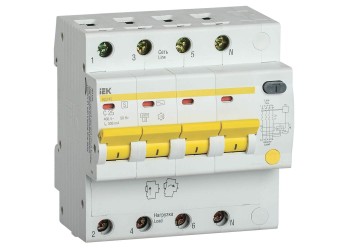 KARAT Дифференциальный автомат АД14S 4P 25А 300мА тип AC IEK MAD13-4-025-C-300