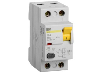 Выключатель дифференциальный (УЗО) ВД1-63 2Р 16А 300мА IEK MDV10-2-016-300