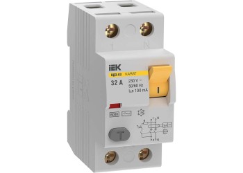 Выключатель дифференциальный (УЗО) KARAT ВД3-63 2P 32А 100мА 6кА тип AC IEK MDV20-2-032-100