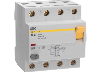 Выключатель дифференциальный (УЗО) KARAT ВД3-63 4P 40А 100мА 6кА тип AC IEK MDV20-4-040-100