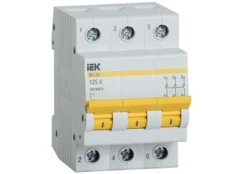 KARAT Выключатель нагрузки (мини-рубильник) ВН-32 3P 125А IEK MNV10-3-125