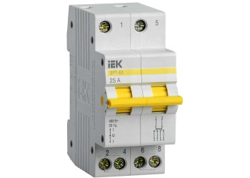Выключатель-разъединитель трехпозиционный ВРТ-63 2P 25А IEK MPR10-2-025