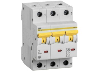 KARAT Автоматический выключатель ВА47-60M 3P C 6А 6кА IEK MVA31-3-006-C