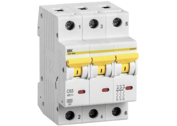 KARAT Автоматический выключатель ВА47-60M 3P C 63А 6кА IEK MVA31-3-063-C