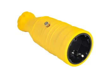 OMEGA Розетка переносная РБп14-1-0м IP20 каучук желтая IEK OM-KR20-16-20-P1-00-K05