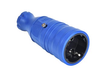 OMEGA Розетка переносная РБп14-1-0м IP20 каучук синяя IEK OM-KR20-16-20-P1-00-K07