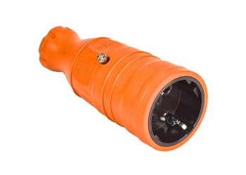 OMEGA Розетка переносная РБп14-1-0м IP20 каучук оранжевая IEK OM-KR20-16-20-P1-00-K09