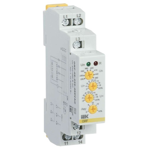 Реле контроля фаз ORF-06 трехфазное 220-460В AC IEK ORF-06-220-460VAC, купить в Минске по самой низкой цене