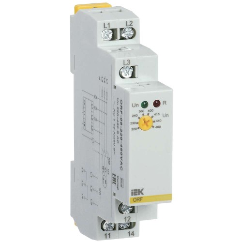 Реле контроля фаз ORF-08 трехфазное 220-460В AC IEK ORF-08-220-460VAC, купить в Минске по самой низкой цене
