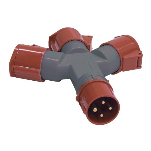 Адаптер трехлучевой ССИ-1013-214 3Р+РЕ 16А 380-415В IP44 IEK PAS32-016-4, купить в Минске по самой низкой цене