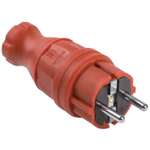 Вилка прямая ВБп3-1-0м IP44 ОМЕГА каучук красная IEK PKR01-016-2-K04, купить в Минске по самой низкой цене