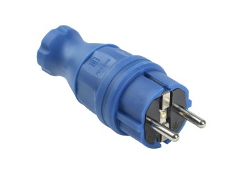 Вилка прямая ВБп3-1-0м IP44 ОМЕГА каучук синяя IEK PKR01-016-2-K07
