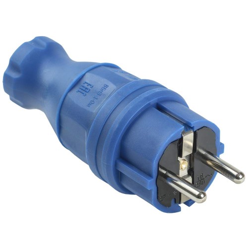 Вилка прямая ВБп3-1-0м IP44 ОМЕГА каучук синяя IEK PKR01-016-2-K07, купить в Минске по самой низкой цене