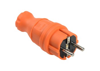 Вилка прямая ВБп3-1-0м IP44 ОМЕГА каучук оранжевая IEK PKR01-016-2-K09