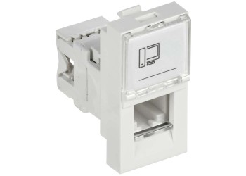 PRIMER РКИ-10-00-П-6 Розетка компьютерная RJ45 UTP кат.6 (1 модуль) белая IEK PR-KK40D-RI-0-1-C06U-K01