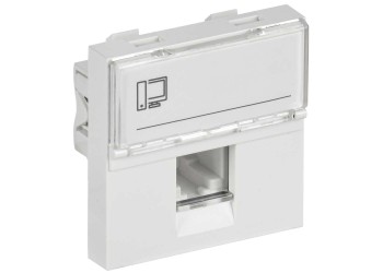 PRIMER РКИ-20-00-П-6 Розетка компьютерная RJ45 UTP кат.6 (2 модуля) белая IEK PR-KK40D-RI-0-2-1C06U-K01