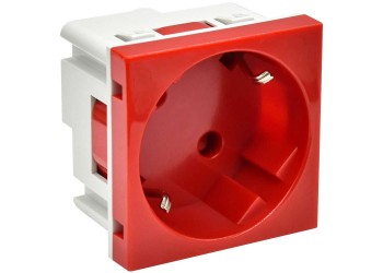 PRIMER РКС-20-32-П-45 Розетка 45град с заземляющим контактом защитной шторкой и винтовым зажимом (2 модуля) красная IEK PR-KK40D-RSZH-2-2-45-K04