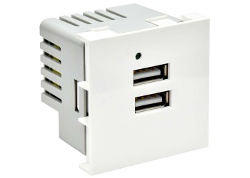 PRIMER РКЮ-23-40-П Розетка USB A+A 5В 4,2А (2 модуля) белая IEK PR-KK40D-RU-0-2-AA-K01