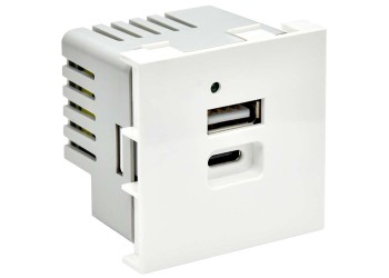 PRIMER РКЮ-25-40-П Розетка USB A+C 5В 4,2А (2 модуля) белая IEK PR-KK40D-RU-0-2-AC-K01