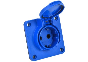 MAGNUM Розетка панельная SCHUKO РП17-3 с увеличенным фланцем IP54 синий IEK PSN71-016-3-4-54-K07