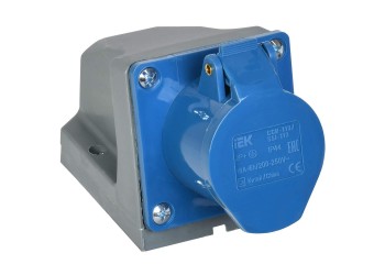 Розетка стационарная ССИ-113 2P+PE 16А 200-250В IP44 IEK PSR11-016-3