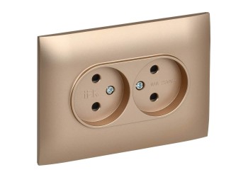 SKANDY Розетка 2-местная без заземления без защитных шторок 10А в сборе SK-R10Sa песочный IEK SK-R20-10-K98-F