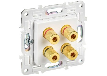 SKANDY Аудиорозетка 4-местная SK-A01W арктический белый IEK SK-S40-K01