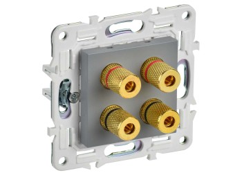 SKANDY Аудиорозетка 4-местная SK-A01Gr серый IEK SK-S40-K03