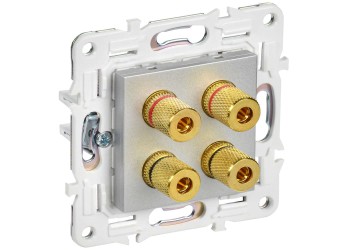 SKANDY Аудиорозетка 4-местная SK-A01S серебряный IEK SK-S40-K23